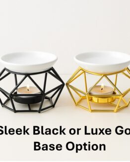 Essential Oil Burner Sleek Black or Luxe Gold Base Option